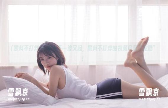 一波未平一波又起，黑料不打烊的视频尽显“炫酷”！