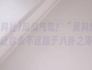 瓜瓜气氛！“黑料爆料社”让你永不迷路于八卦之海